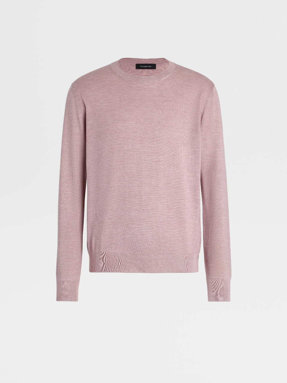 Red Faded Silk Cashmere and Line Knit Crewneck